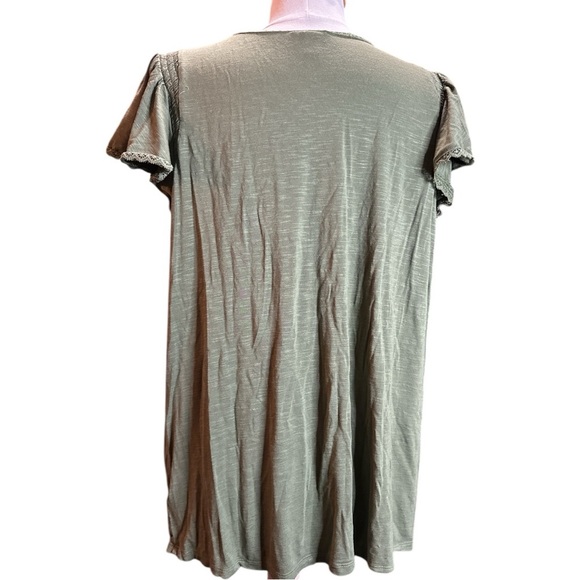 Vintage Slub Embroidered Flutter Sleeve Top - Picture 5 of 6